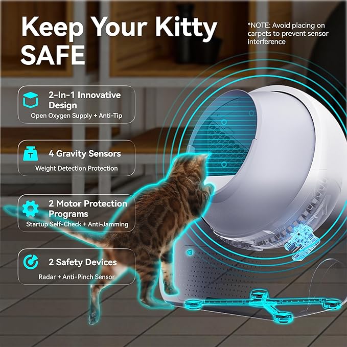 CATLINK Self Cleaning Cat Litter Box for Multiple Cats, Health Monitoring, Automatic Litter Box with APP, Triple Odor Control, Includes 60 Trash Bags, 65L Extra Large Robot (Luxury Pro-X)