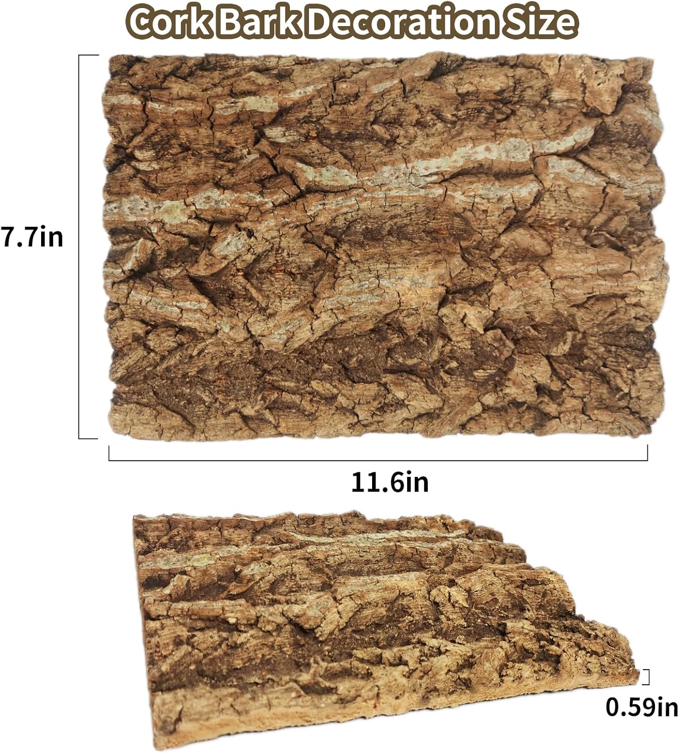 Fhiny 2 PCS Cork Bark Background, 11.6" x 7.7" Natural Cork Bark for Reptiles Tank Backdrop Reptile Climbing Wall Terrarium Decor Accessories for Turtle Beared Dragon Chameleon Snake - Pet Explorer