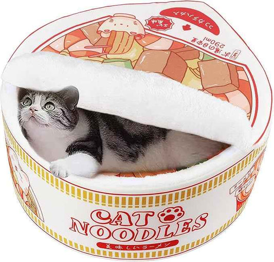 寵幸 Ramen Noodle Dog & Cat Bed,Keep Warm and Super Soft Creative Pet Nest for Indoor Cats,Removable Washable Cushion for Small Medium Large Dogs and Cats