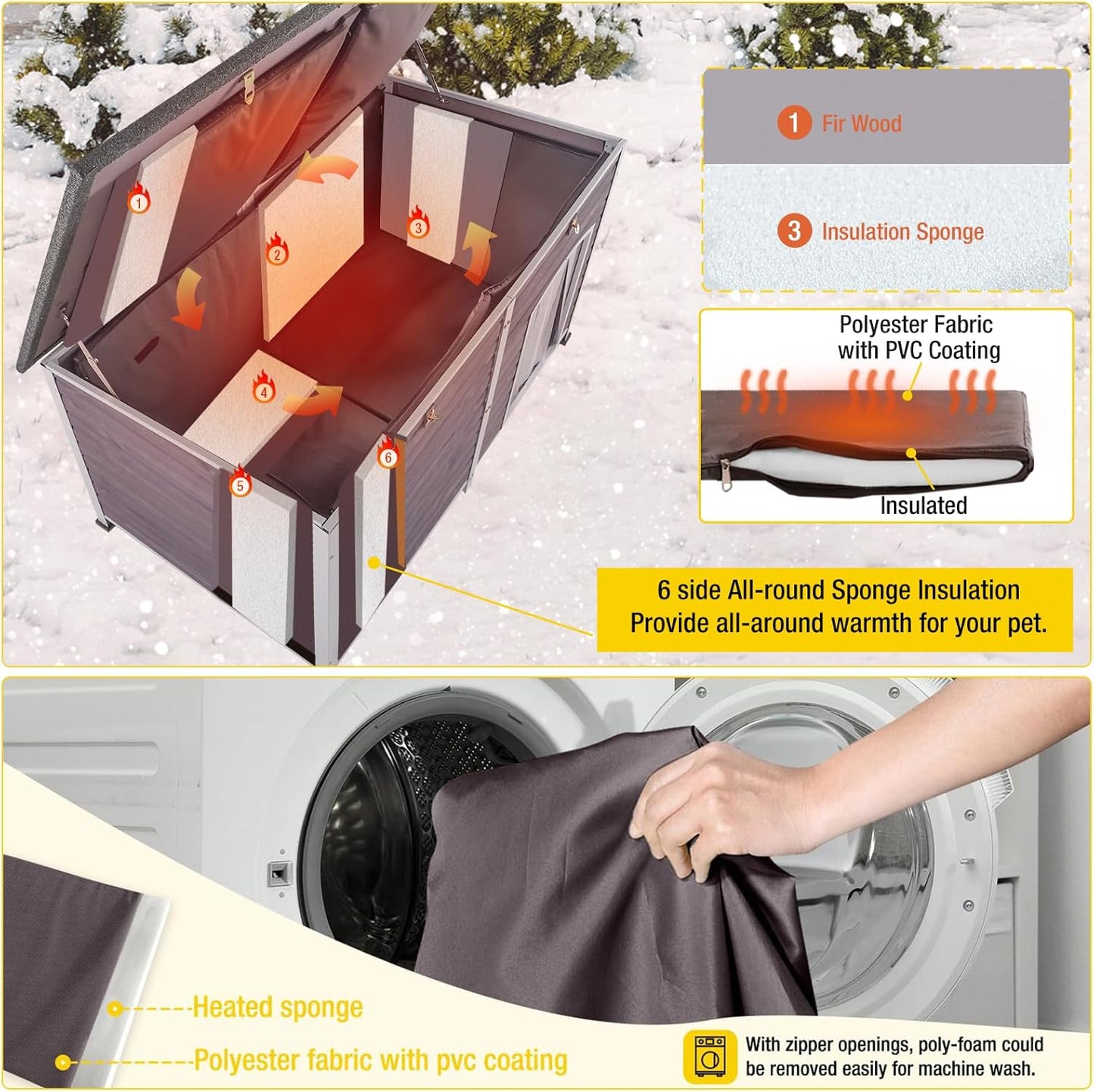 Aivituvin Outdoor Dog House 59" Extra Large Insulated Dog Kennel with Insulation Liner for Winter,All-Around Iron Frame - Pet Explorer