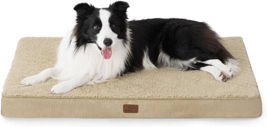 Bedsure Dog Beds Large Sized Dog - Orthopedic Flat Pet Beds with Removable Washable Cover, Egg Crate Foam Puppy Mat, Suitable for Pet Up to 65 lbs - Pet Explorer