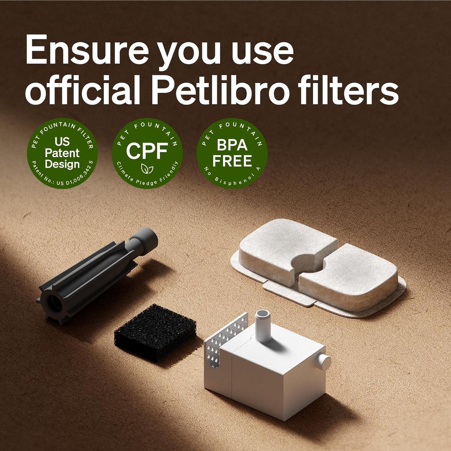 PETLIBRO Replacement Filters for Dockstream Cat Water Fountain PLWF005 PLWF115 PLWF105, 4 Months Set of Replacement Filters for Ultra Quiet Pet Water Fountain,White 8 Count (Pack of 1)