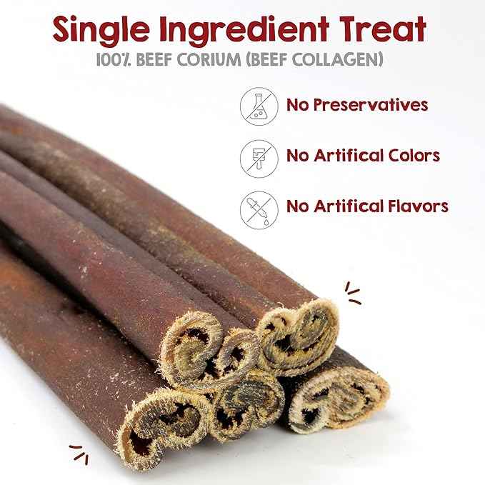 Riley's 6 Inch Beef Collagen Sticks for Dogs, Collagen Chews for Dogs, Bully Stick & Rawhide Alternative, Long Lasting, No Raw Hide Chews, Single Ingredient Dog Treat - 5 ct