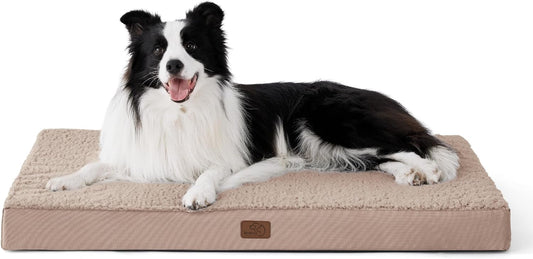 Bedsure Dog Beds Large Sized Dog - Orthopedic Flat Pet Beds with Removable Washable Cover, Egg Crate Foam Puppy Mat, Suitable for Pet Up to 65 lbs - Pet Explorer
