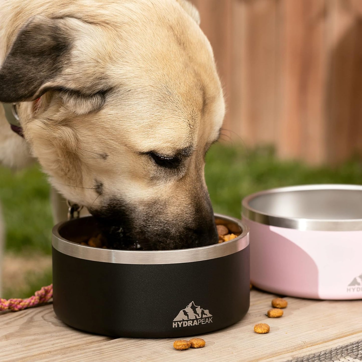 Hydrapeak Dog Bowl; Non Slip Stainless Steel; Water and Food Dish; Large Sized and Small Dogs; 32oz 64oz; Multiple Sizes | 8 Cup | Graphite - Pet Explorer