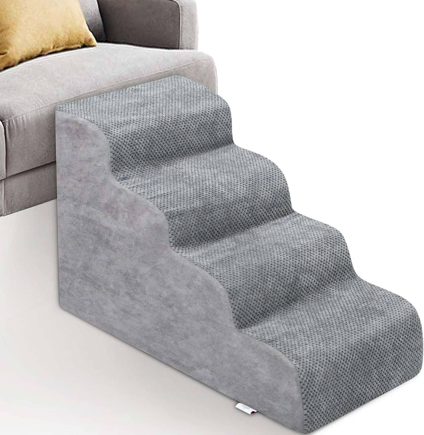 Dog Stairs for Small Dogs - High Density Foam Dog Ramp, Extra Wide Pet Steps with Non-Slip Bottom for High Beds, Couche and Sofa, Best for Dogs Injured, Older Dogs Cats, Pet with Joint Pain - Pet Explorer