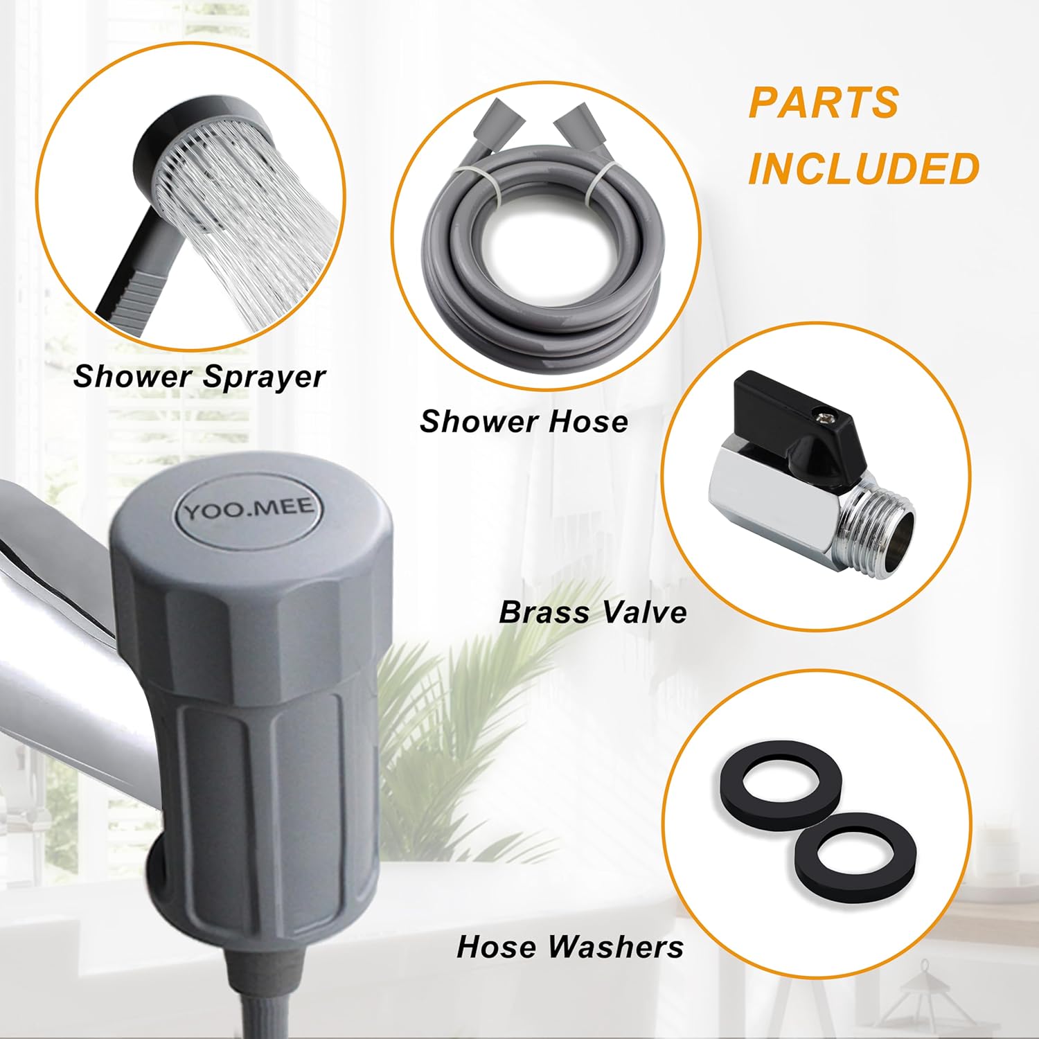 Pets Shower Attachment, Quick Connect on Tub Spout w/Front Diverter, Ideal for Washing Pets and Cleaning Tub, Portable and Convenience - Pet Explorer