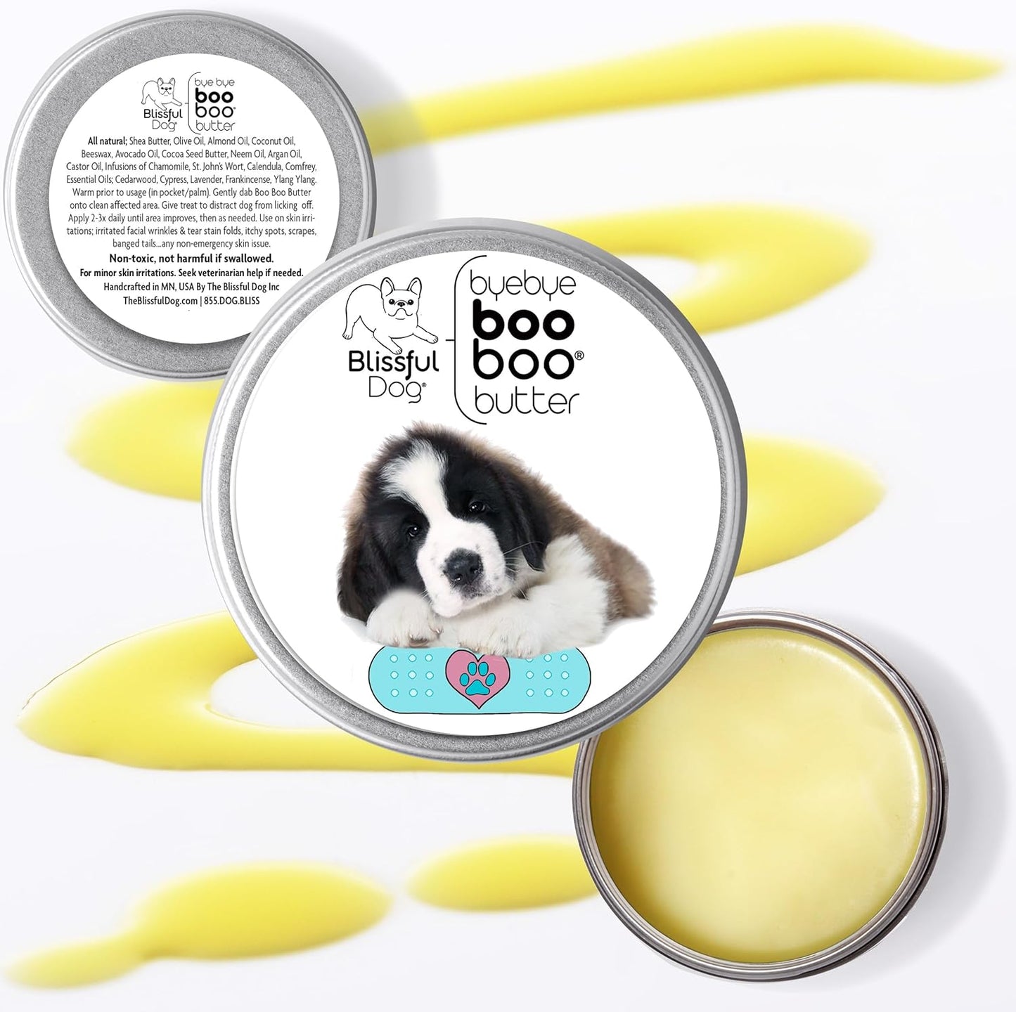 The Blissful Dog 8 oz TIN St. Bernard Booboo Butter - Pet Explorer