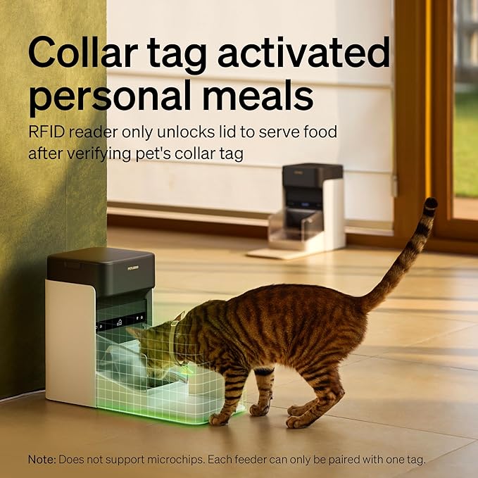 PETLIBRO RFID Collar Tag for Smart App Monitoring Cat Water Fountain PLWF305 and One RFID Automatic Cat Feeder PLAF301, Lightweight and Compact Tag with Snap Release Design, Medium