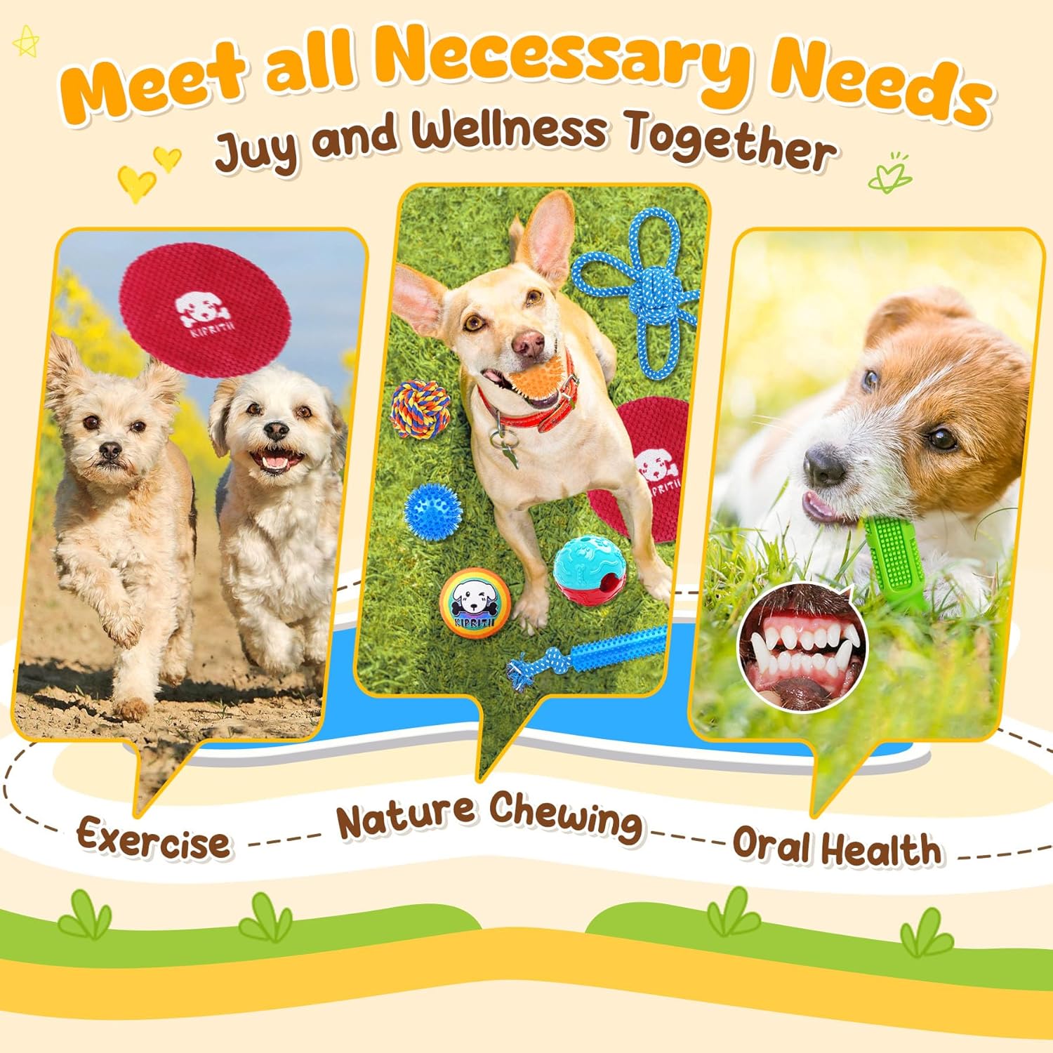 KIPRITII 25 Pack Various Puppy Dog Toys for Teething, Entertainment & Interaction, Puppy Chew Toys Pack with Rope Toy, Treat Balls and Dog Squeaky Toys for Puppies & Small Dogs - Pet Explorer