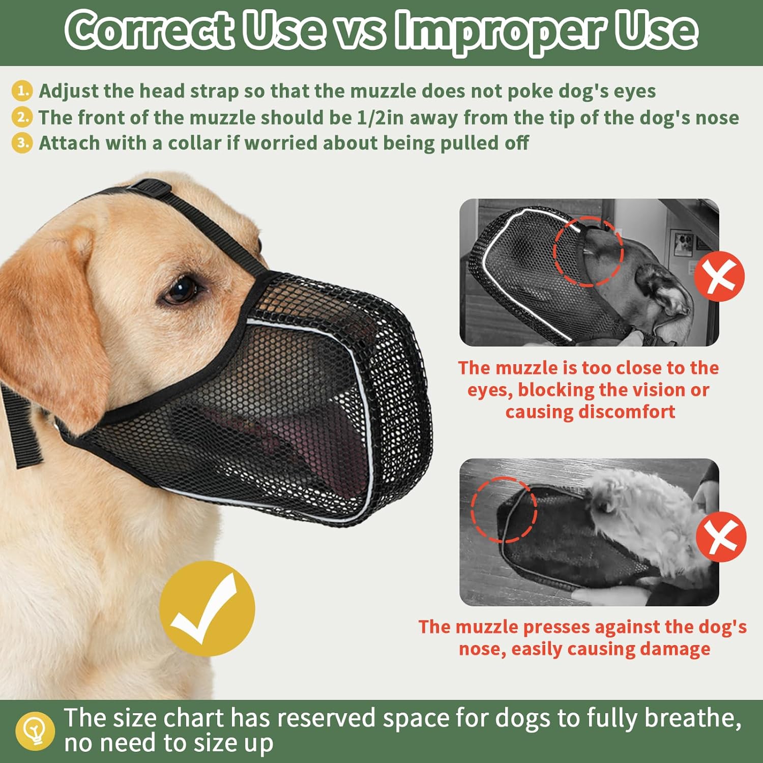 Mayerzon Dog Muzzle, Patented Mesh Muzzle with Panting Room for Large Medium Small Sized Dogs, Soft Mouth Guard to Prevent Biting Eating for Grooming Vet Visit Walking, Reflective and Full Covered - Pet Explorer