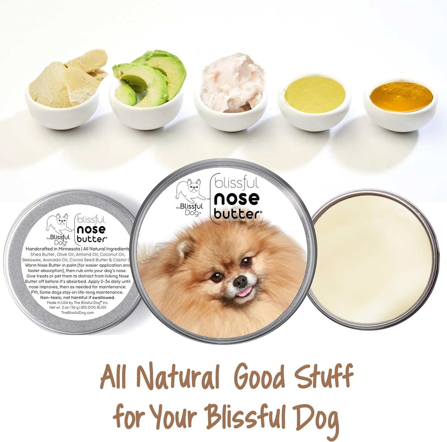 The Blissful Dog Pomeranian Unscented Nose Butter - Dog Nose Butter, 1 Ounce - Pet Explorer
