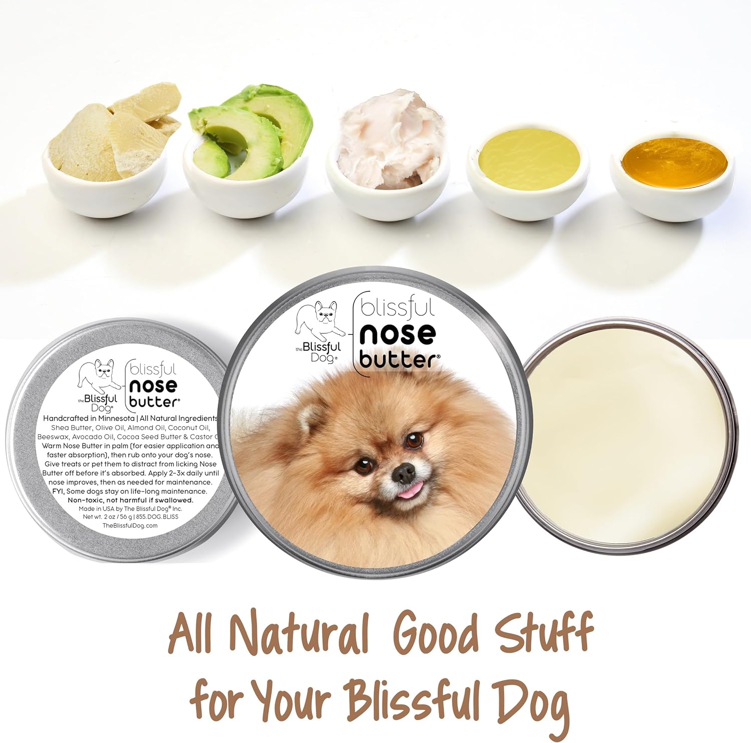 The Blissful Dog Pomeranian Unscented Nose Butter - Dog Nose Butter, 1 Ounce - Pet Explorer