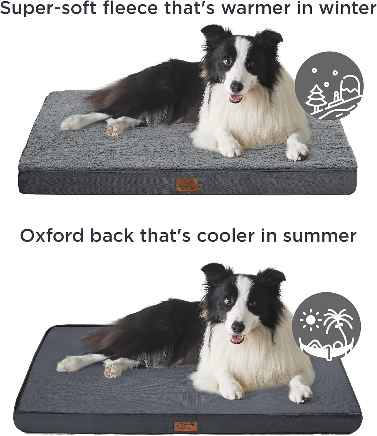 Bedsure Large Dog Bed for Crate - Orthopedic Flat Pet Beds with Removable Washable Cover, Egg Crate Foam Crate Mat, Suitable for Pet Up to 50 lbs - Pet Explorer