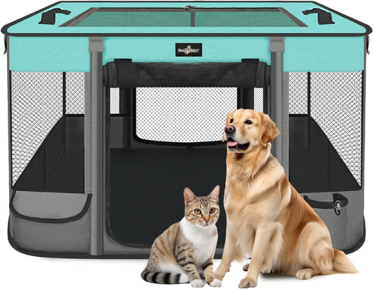 Pet Playpen, Foldable Waterproof Puppy Tent, Portable Cat Playpen, Dog Kennel, Breathable Mesh Crate, Play Pen with Carrying Case, Kitten Pennel, Indoor OutdoorTravel Camping for Small Animal. - Pet Explorer