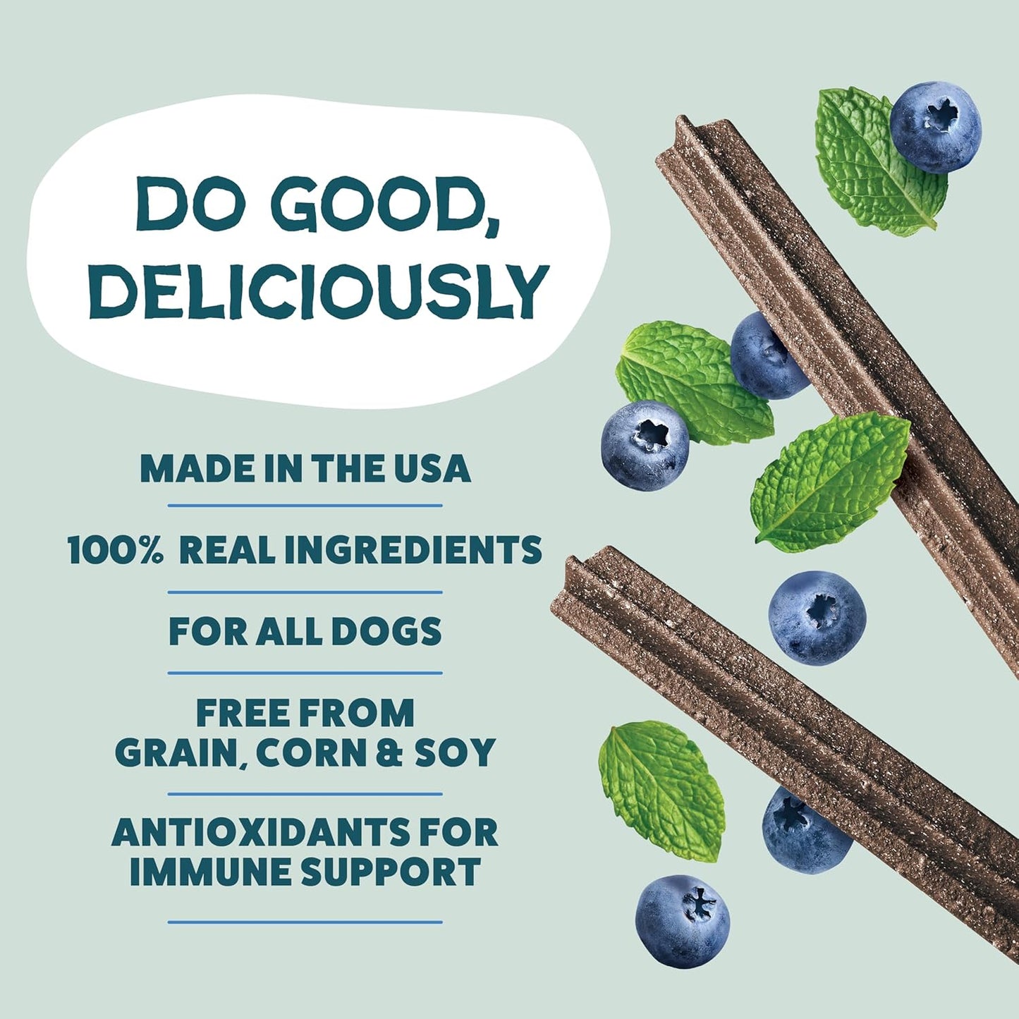 Shameless Pets Dental Treats for Dogs, The Tooth Berry - Healthy Dental Sticks with Immune Support for Teeth Cleaning & Fresh Breath - Free from Grain, Corn & Soy