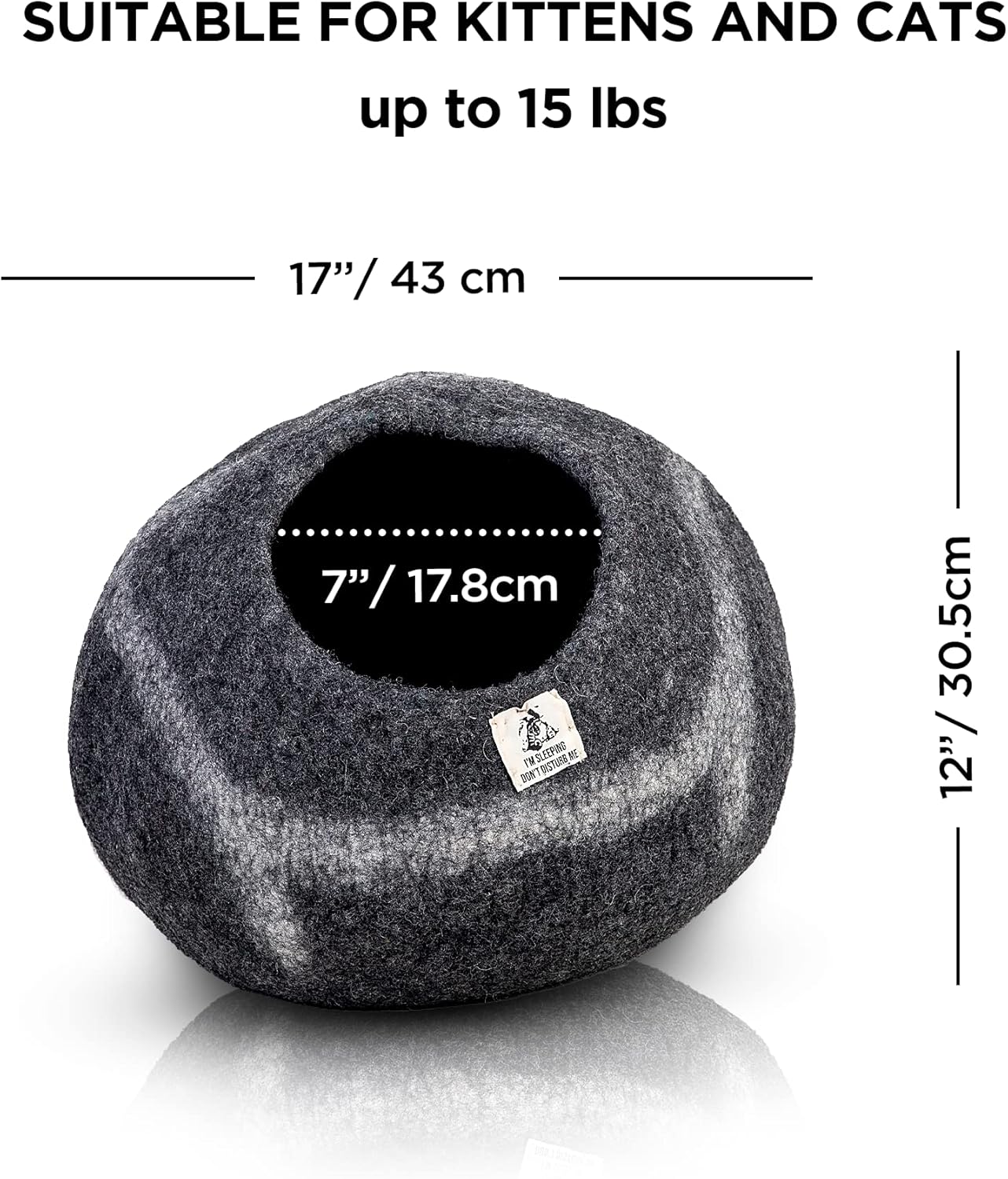 Luxurious Eco-Friendly Merino Wool Cat Cave Bed - Foldable Hideaway Pod for Indoor Cats - Premium Felt Kitten Beds - Covered Cat House for Ultimate Cozy Comfort by Woolygon - Pet Explorer