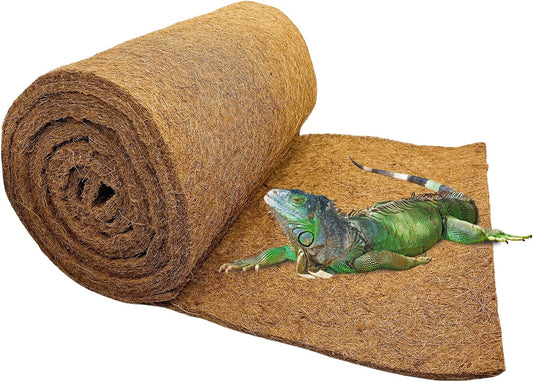 Hamiledyi 118x15.7in Reptile Carpet Coconut Fiber Substrate Large Coco Liner Roll Lizard Cage Mat Natural Coco Fiber Bedding for Bearded Dragon Turtles Iguana Tortoise Pad Garden Decoration - Pet Explorer