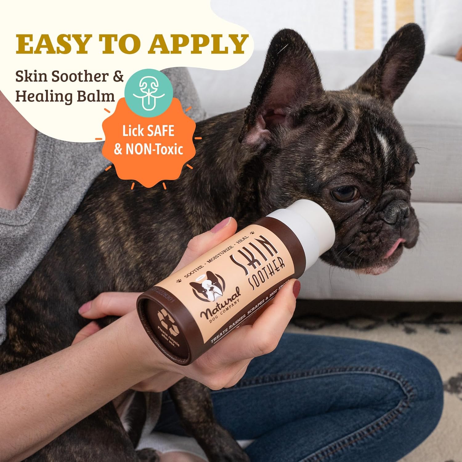 Natural Dog Company Skin Soother Balm for Skin Irritation, Allergy & Itch Relief for Dogs, Hot Spot Treatment, Dog Moisturizer for Dry Skin, Healing Ointment with Coconut Oil & Vitamin E (2 oz Stick) - Pet Explorer