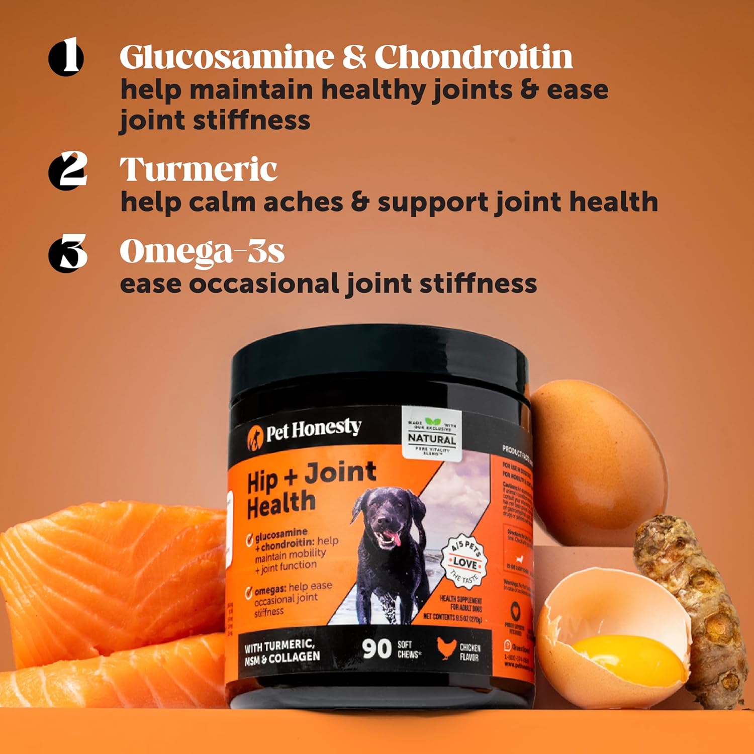 Hip & Joint Health - Glucosamine for Dogs Soft Chews, Joint Supplement for Dogs with Glucosamine Chondroitin, MSM, Turmeric, Anti Inflammatory, Support + Mobility (Chicken 90ct) - Pet Explorer