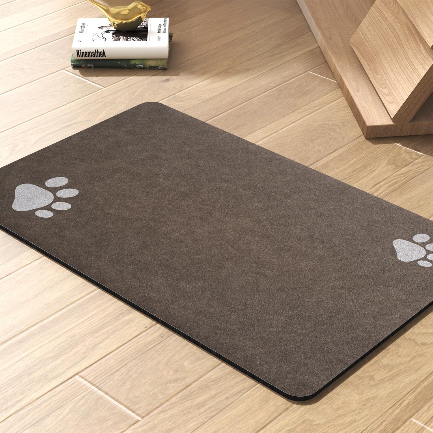 Pet Feeding Mat-Absorbent Dog Mat for Food and Water Bowl-No Stains Quick Dry Water Dispenser Mat-Dog Accessories Pet Supplies-Bowl for Messy Drinkers（Brown,17"x28" - Pet Explorer