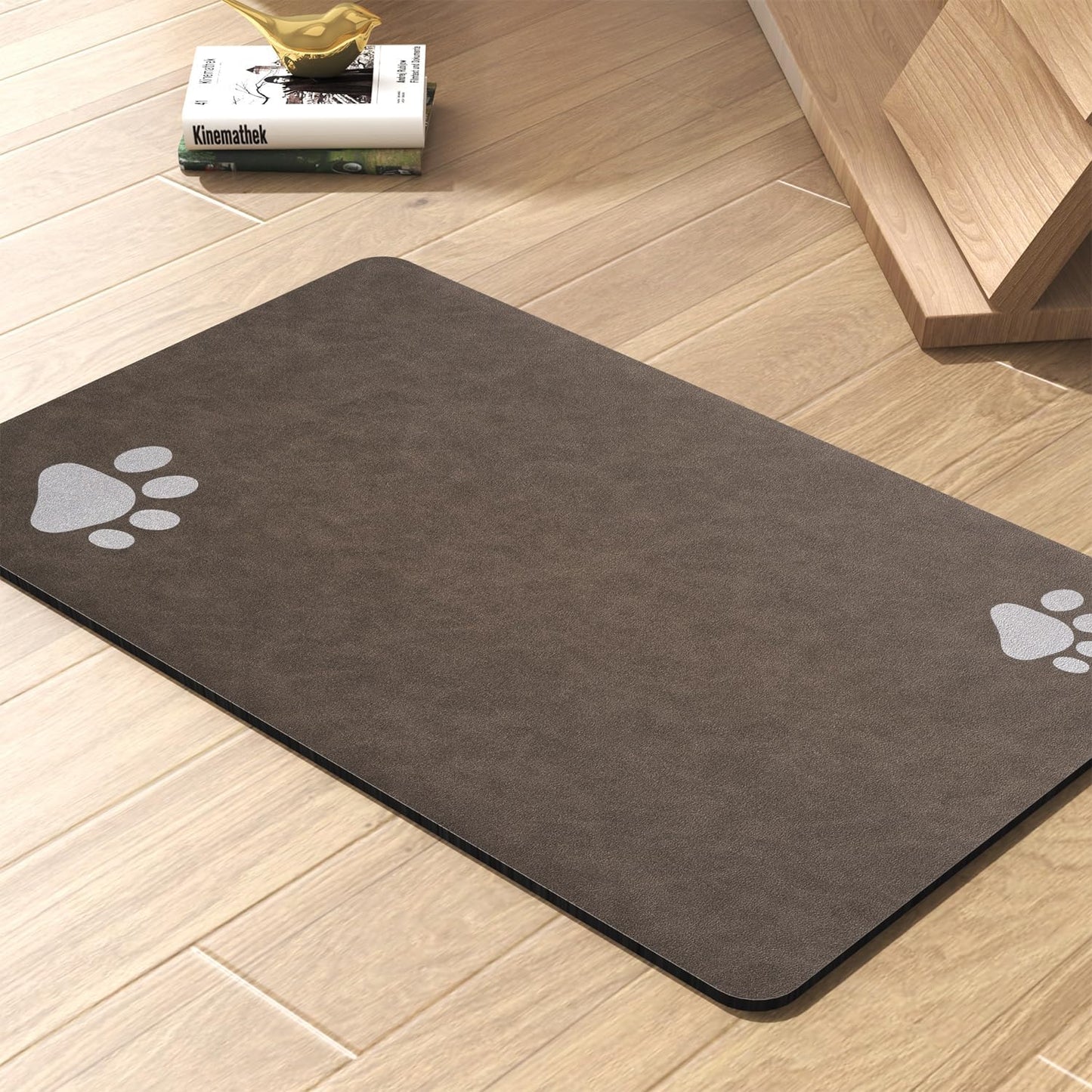 Pet Feeding Mat-Absorbent Dog Mat for Food and Water Bowl-No Stains Quick Dry Water Dispenser Mat-Dog Accessories Pet Supplies-Bowl for Messy Drinkers（Brown,16"x24" - Pet Explorer
