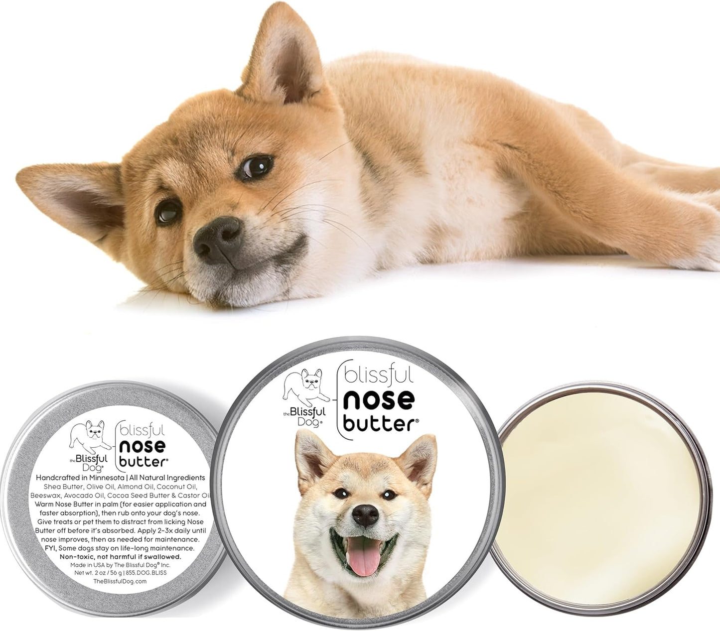The Blissful Dog Shiba Inu Unscented Nose Butter - Dog Nose Butter, 8 Ounce - Pet Explorer