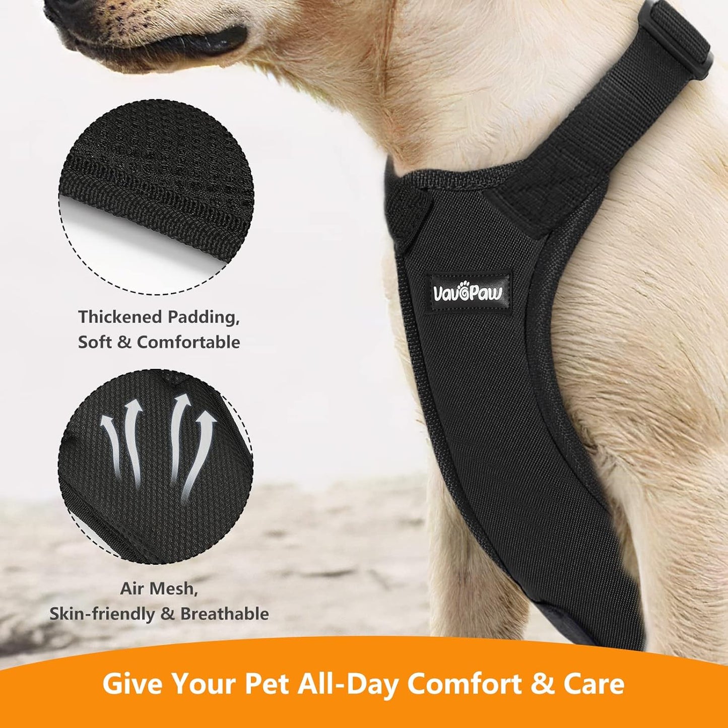 Dog Seat Belt, Safety Vest Dog Car Harness with Adjustable Buckle Dog Seat Belt for Vehicle Nylon Pet Safety Seat Belts Heavy Duty(XXL, Black)