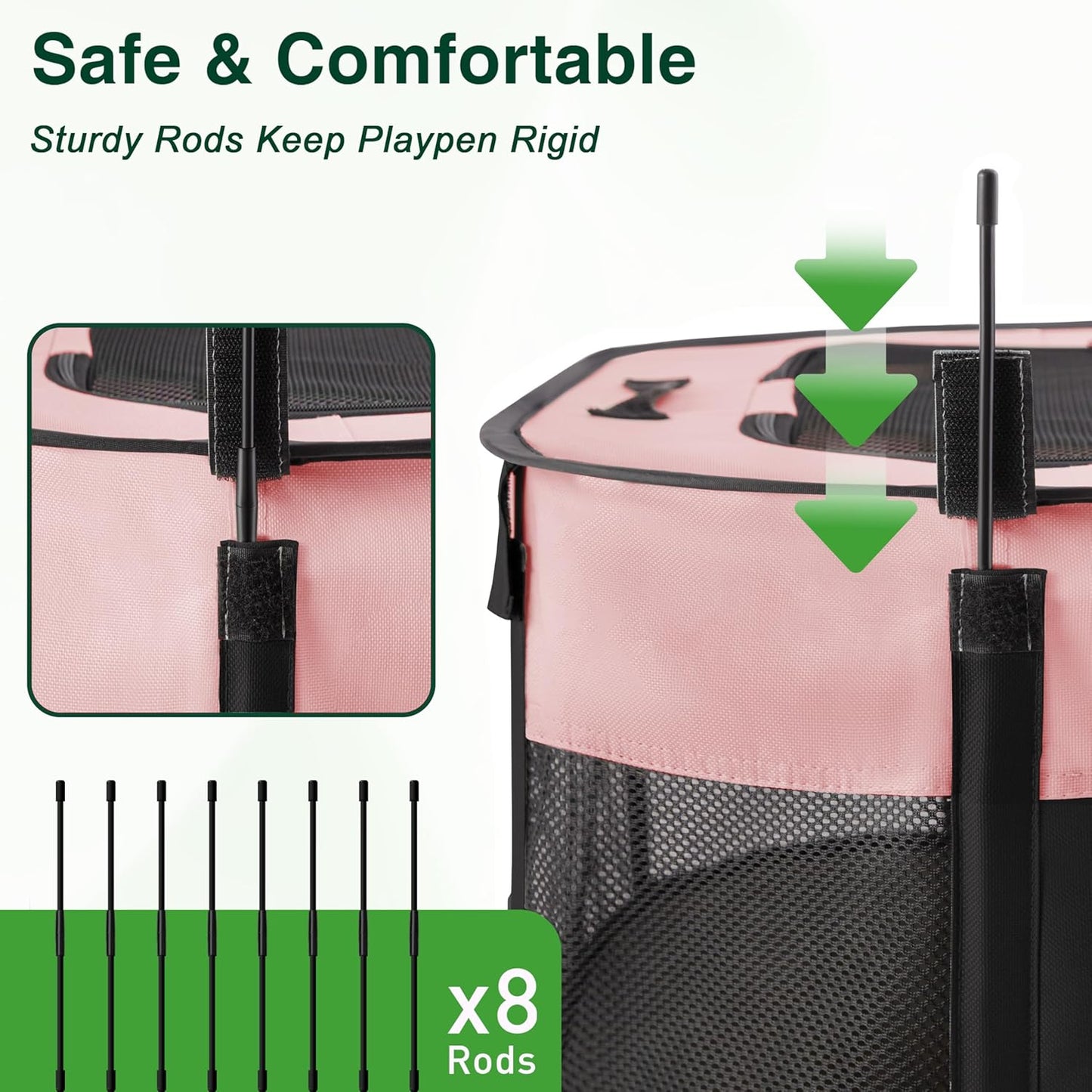 Love's cabin Pet Puppy Dog Playpen, Medium Dog Tent Crates Cage Indoor/Outdoor, Portable Exercise Playpen for Cat, Foldable Pop Up Dog Kennel Playpen with Carring Case (M, Pink) - Pet Explorer