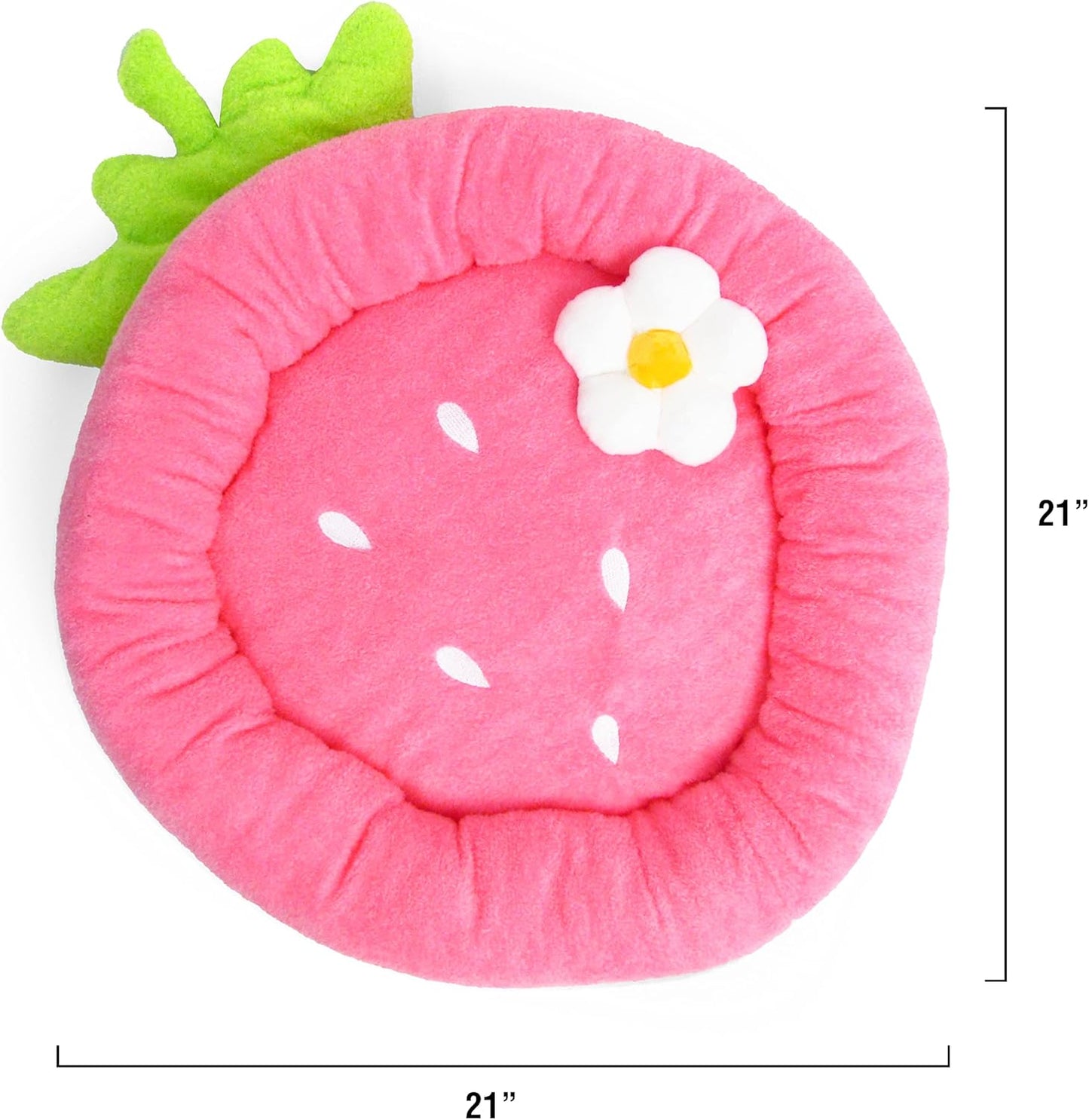 TONBO Soft Plush Small Cute and Cozy Food Dog Cat Bed, Washer and Dryer Friendly (Strawberry) - Pet Explorer
