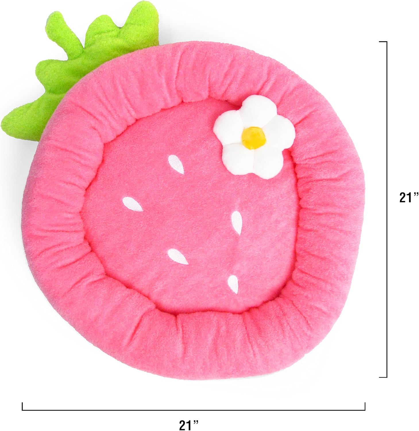 TONBO Soft Plush Small Cute and Cozy Food Dog Cat Bed, Washer and Dryer Friendly (Strawberry) - Pet Explorer
