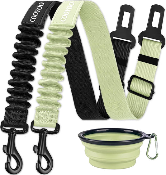 COOYOO Dog Seat Belt,3 Piece Set Retractable Dog Car Adjustable Seatbelts for Vehicle Nylon Pet Safety Heavy Duty & Elastic & Durable Car Harness for Dogs - Pet Explorer