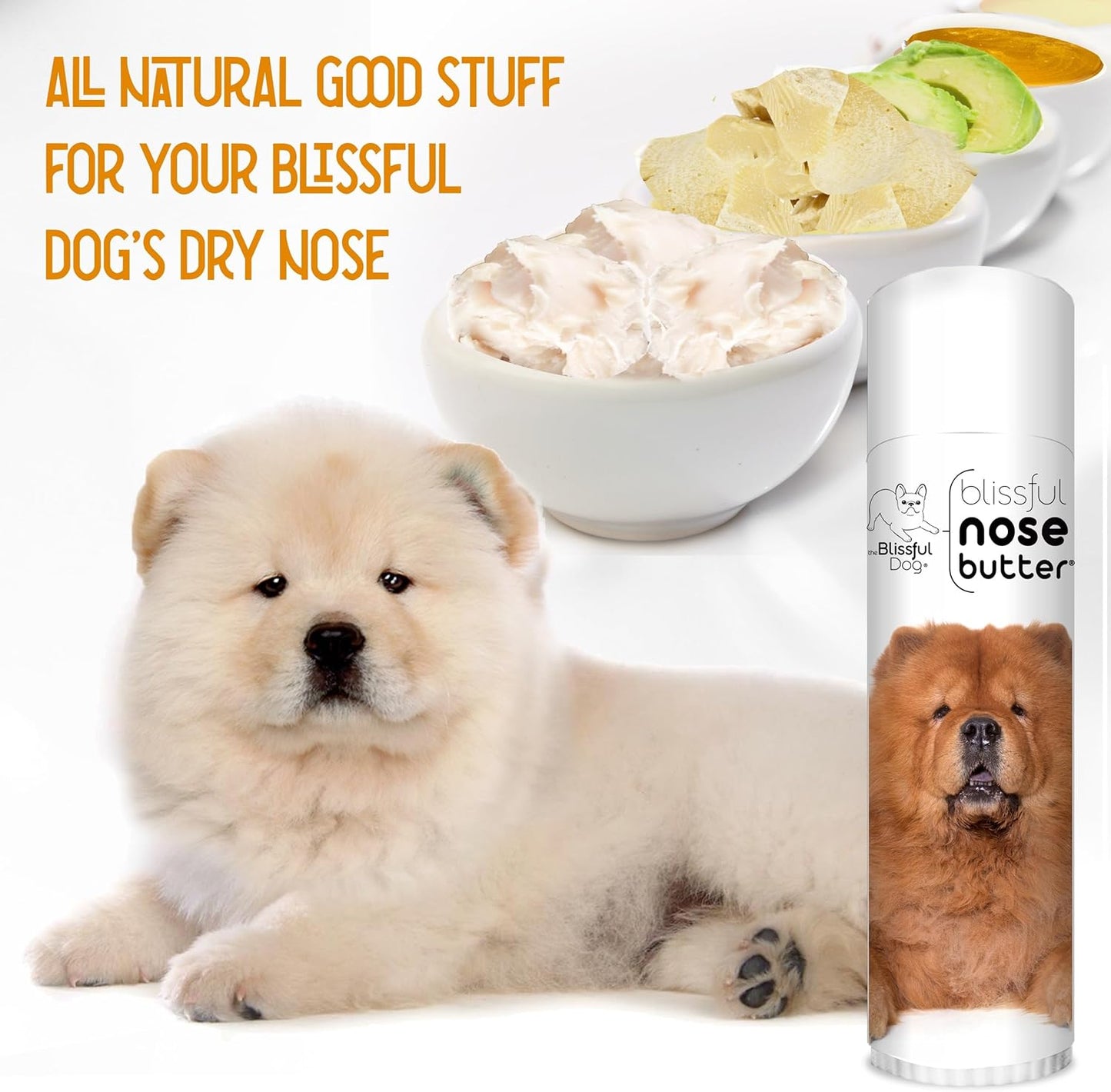 The Blissful Dog Chow Nose Butter for Dry, Cracked Skin, Lick-Safe Dog Nose Balm with Moisturizing Shea Butter, Almond, Olive, and Essential Oils, Pet Supplies, Uncented, 0.50 oz. - Pet Explorer