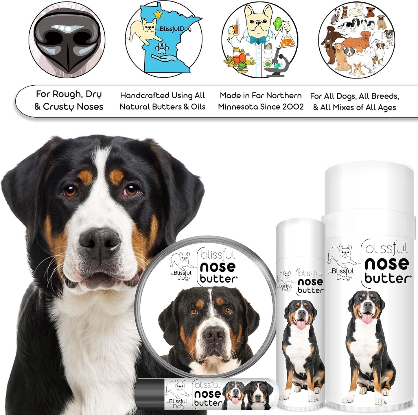 The Blissful Dog Greater Swiss Mountain Dog Unscented Nose Butter - Pet Explorer