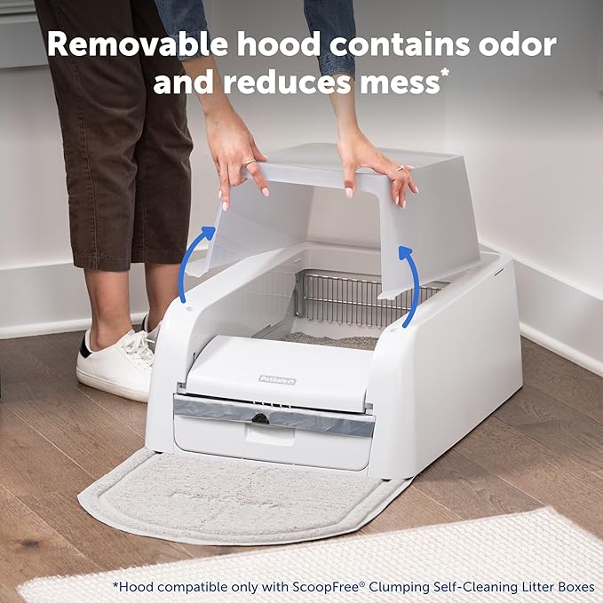 PetSafe ScoopFree Clumping Litter Box Hood & Accessory Bundle - Odor Control Box - Self-Cleaning Litter Box Accessories - Litter Box Privacy Cover - Easy to Clean