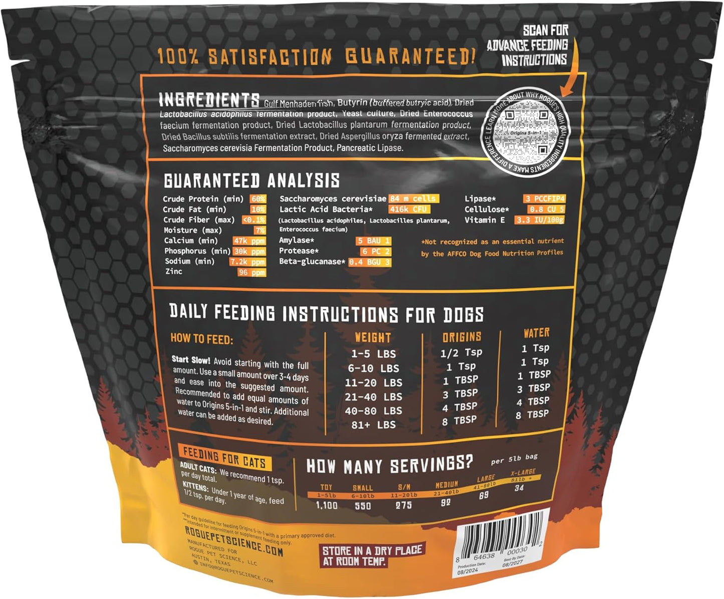 Origins 5-in-1 Dog Supplement - Powdered Food Topper w/Natural Omega 3 Fish Oil - Supports Healthy Digestion, Skin, and Coat - Helps Reduce Itching & Joint Inflammation (5 lbs) - Pet Explorer