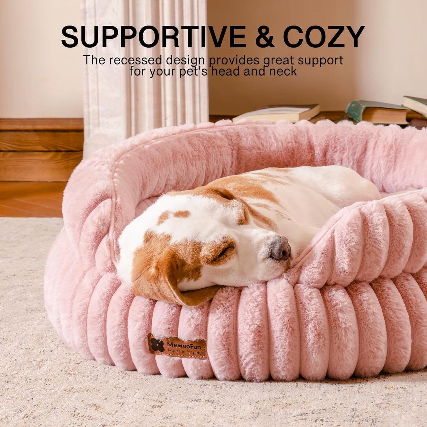MEWOOFUN Cat Beds for Indoor Cats, Washable Dog Bed for Small Dogs, Round Pet Bed for Puppies and Kittens (Pink, 20"x20"x8") - Pet Explorer