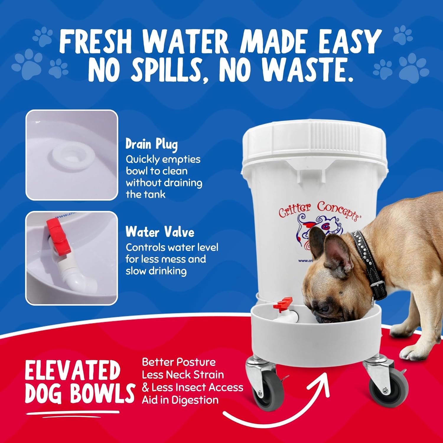 Pet Gravity Water Dispenser: 5 Gallon. for Dogs, Cats, Goats, Small Animals. Quiet, No BPA and Made in USA. Ideal Dog Bowl Large Breed. Best Automatic Waterer. - Pet Explorer