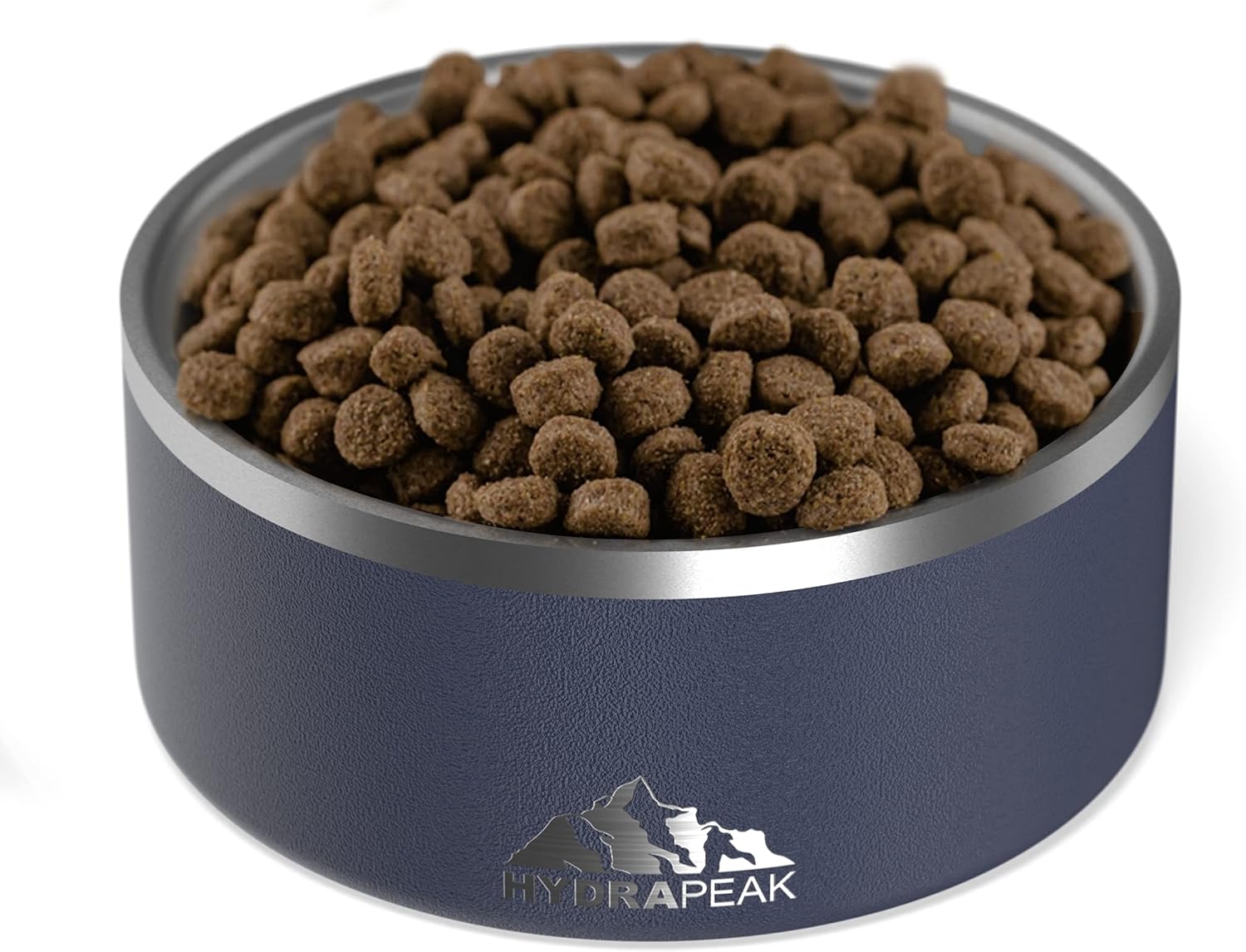 Hydrapeak Dog Bowl; Non Slip Stainless Steel; Water and Food Dish; Large Sized and Small Dogs; 32oz 64oz; Multiple Sizes | 8 Cup | Navy - Pet Explorer