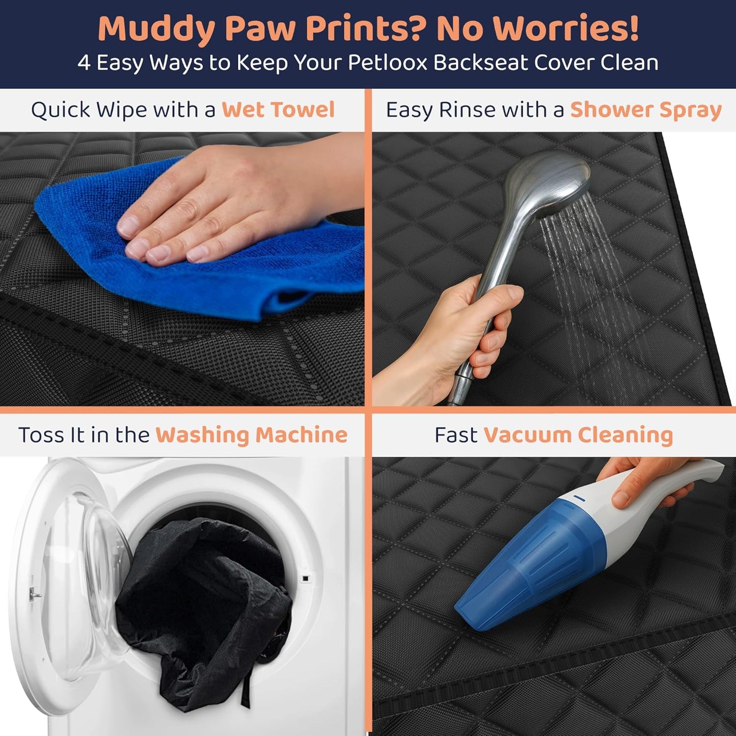 Dog Car Seat Cover for Back Seat, Waterproof Hammock for Car, SUV & Truck, Non-Slip Backseat Cover for Dogs, Heavy-Duty Dog Hammock Style Seat Protector Pets, Easy to Install & Clean - Pet Explorer