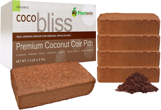 Coco Coir 650gm Bricks (5-Pack) - Organic Coco Coir for Plants & Gardening - OMRI-Listed Cocopeat for Garden Soil, Seed Starter Soil, & Mulch - Organic Coconut Bricks - Coconut Fiber Potting Mix - Pet Explorer
