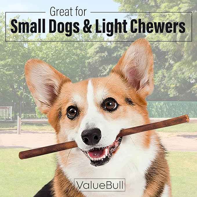 ValueBull Collagen Sticks for Small Dogs, 12 Inch Thin Chews, Natural Dog Treats, 400 Count Wholesale Pack - Supports Joints, Skin & Coat with Chondroitin & Glucosamine