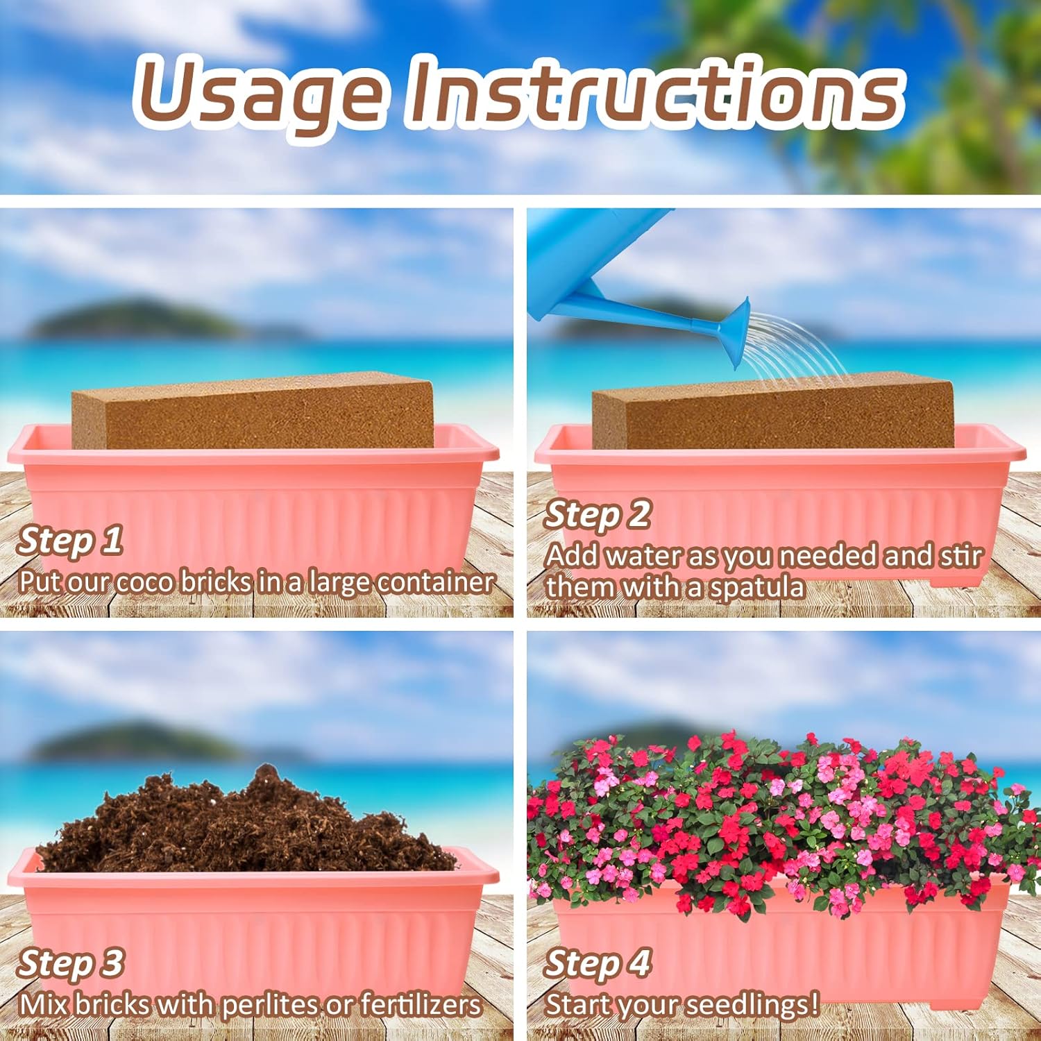 Riare 8pcs Organic Coco Coir Bricks Soil Blocks- 100% Natural Compressed Coco Peat Brick Coconut Fiber Substrate with Low EC& pH Balance, High Expansion Coco Coir Pith Coconut Husk for Garden - Pet Explorer