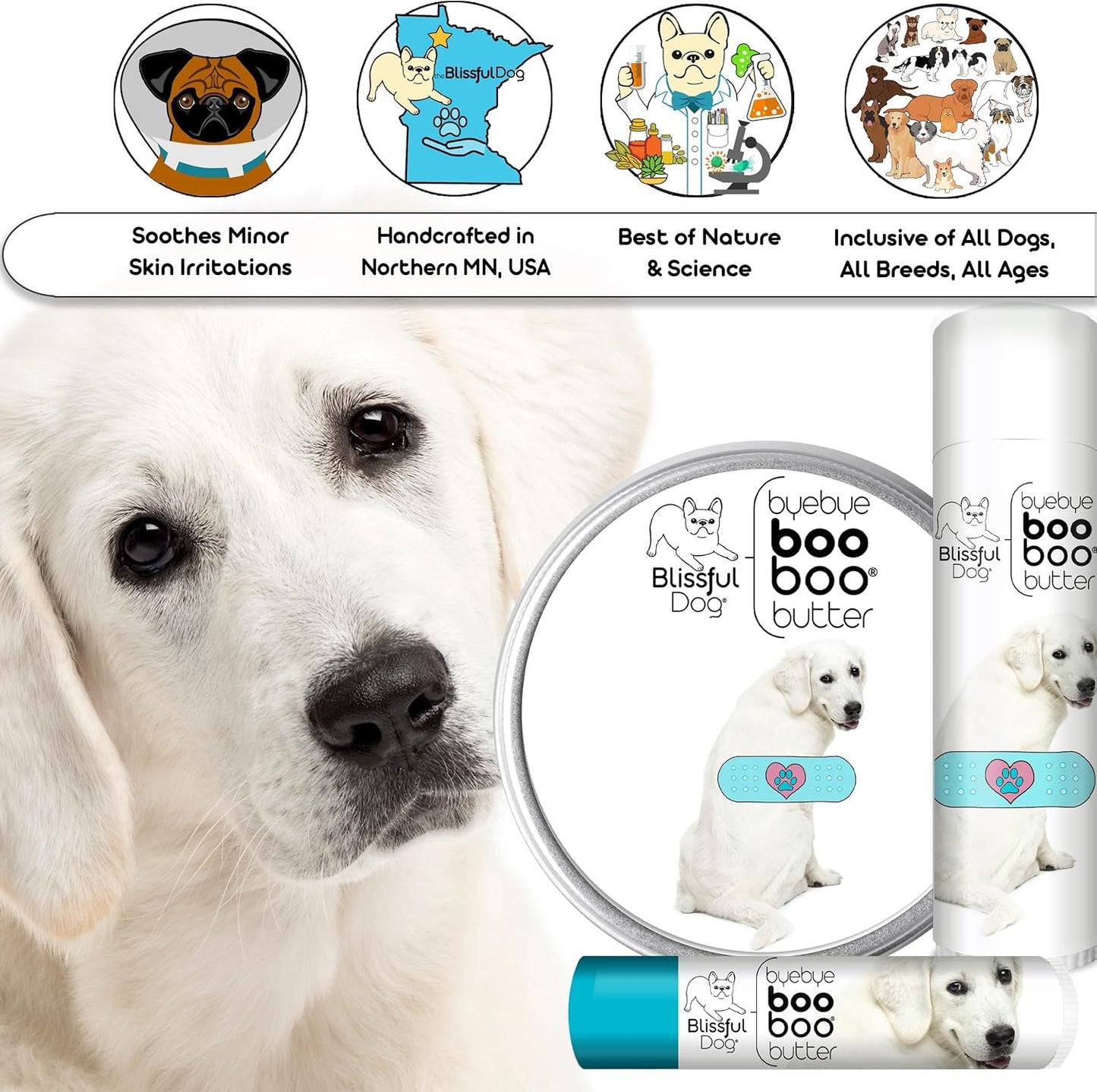 The Blissful Dog Kuvasz Boo Boo Butter, 1 Ounce - Pet Explorer