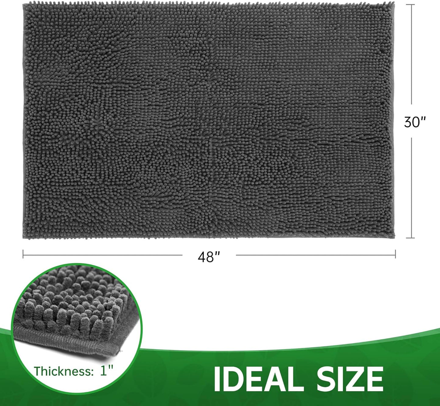 Dog Door Mat Indoor Entrance, 48" x 30" Absorbent Quick-Drying Mud Rugs, Non-Slip Door Rugs for Entryway Indoor Washable, Soft Chenille Dog Mat for Muddy Paws - Pet Explorer