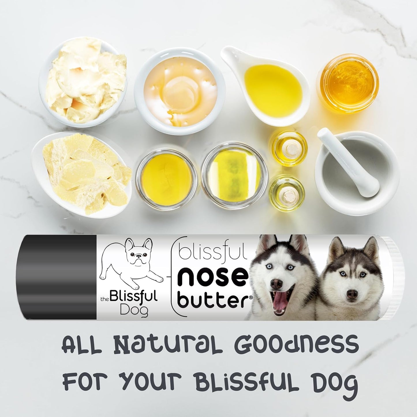 The Blissful Dog Husky Nose Butter for Dry, Cracked Skin, Lick-Safe Dog Nose Balm with Moisturizing Shea Butter, Almond, Olive, and Essential Oils, Pet Supplies, Uncented, 0.15 oz. - Pet Explorer