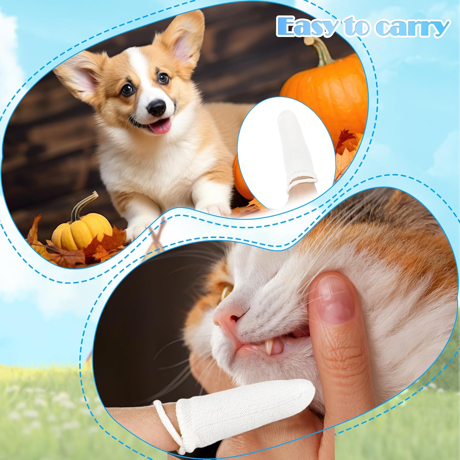 40 Pcs Fingerbrush for Dogs with Straps Dog Finger Toothbrush Fabric Soft Pet Dental Finger Brush for Dog Cat Teeth Cleaning Washable & Reusable Care Brushing Kit Reducing Plaque - Pet Explorer