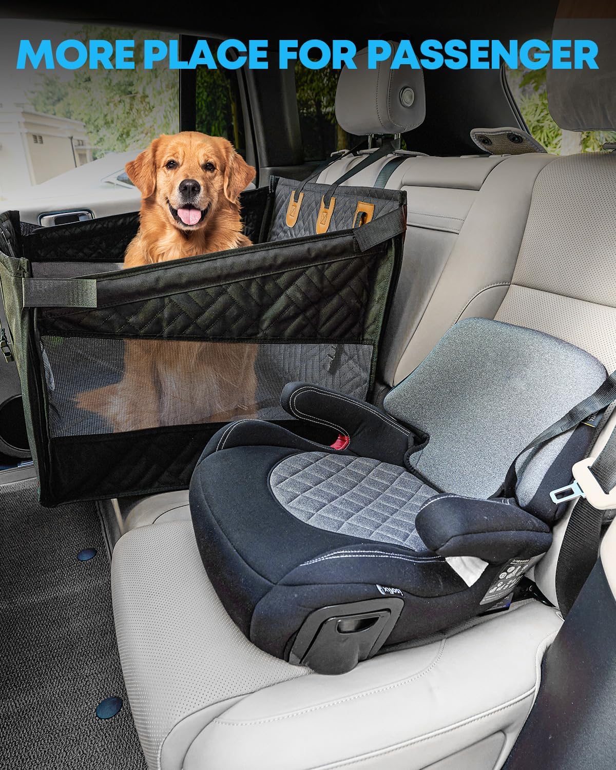 Kohree Dog Car Seat Cover for Medium Large Dogs, Hard Bottom Dog Car Seat Cover for Back Seat Waterproof 600D Car Hammock for Dogs Pet Back Seat Extender for Cars SUV Truck-Upgraded Version - Pet Explorer