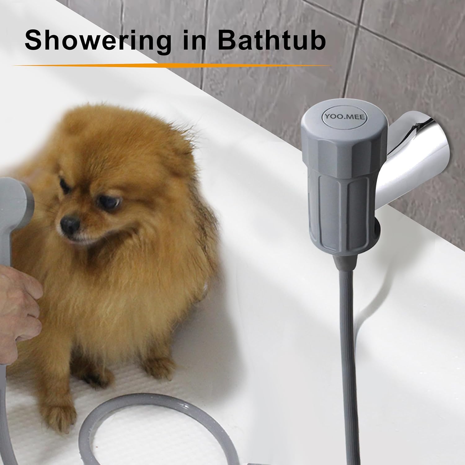 Pets Shower Attachment, Quick Connect on Tub Spout w/Front Diverter, Ideal for Washing Pets and Cleaning Tub, Portable and Convenience - Pet Explorer