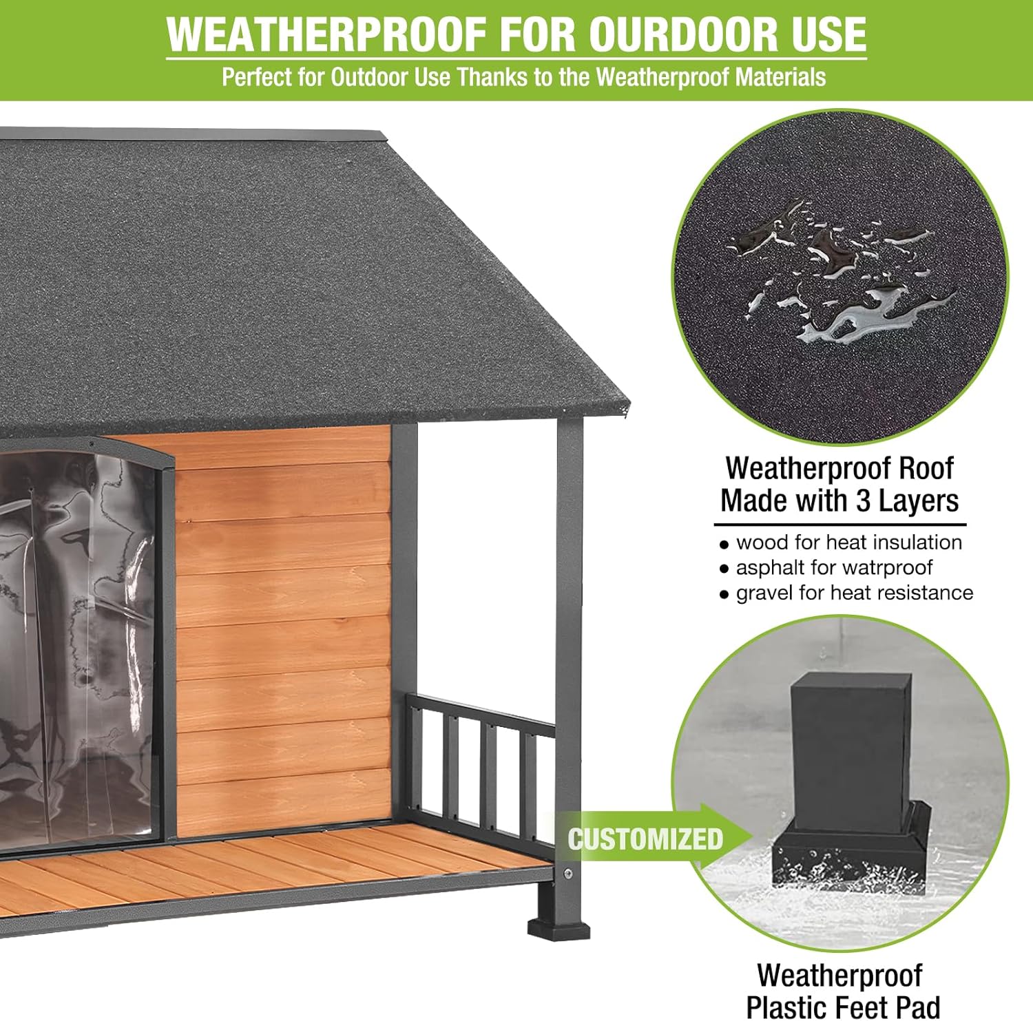 Gutinneen Large Dog House Outdoor Dog Kennel with All-Around Iron Frame Dog Cage Perfect for Small & Medium & Large Dogs,Roomy - Pet Explorer